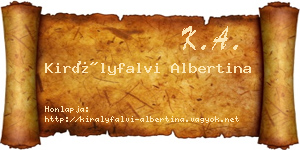 Királyfalvi Albertina névjegykártya